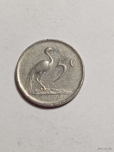 ЮАР 5 центов 1975 года .