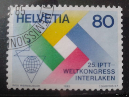 Швейцария 1985 Межд. почтовый конгресс Михель-1,2 евро гаш