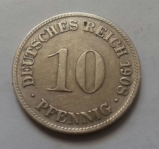10 пфеннигов, Германия 1908 D