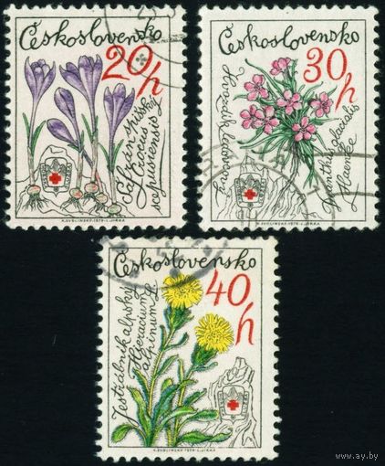 25-летие горноспасательной службы. Горные цветы Чехословакия 1979 год 3 марки