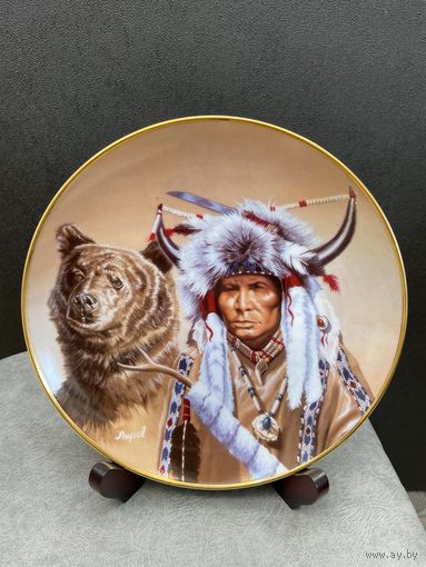 Декоративная лимитированная тарелка Franklin Mint. Spirit of the Great Bear. Англия 20.5 см