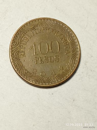 Колумбия 100 песо 2014 года .