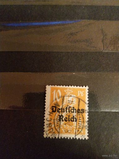 1920 Германия Рейх мих120 оценка 1,8 евро надпечатка на марках Баварии без дыр (2-5)