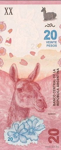 Аргентина 20 песо образца 2017 года UNC p361(2)