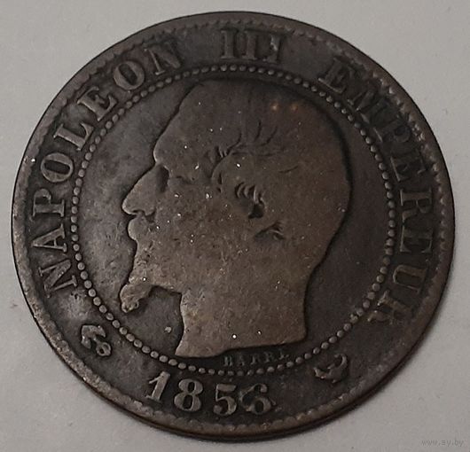 Франция 5 сантимов, 1856 Отметка монетного двора: "W" - Лилль (15-5-19)
