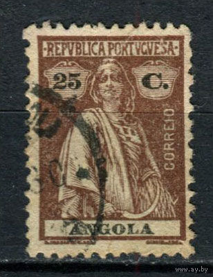 Португальские колонии - Ангола - 1923/1926 - Жница 25С - [Mi.214Cx] - 1 марка. Гашеная.  (Лот 98AZ)