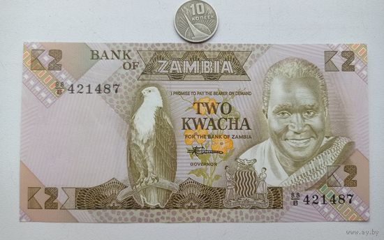 Werty71 Замбия 2 квача 1980 - 1988 UNC банкнота