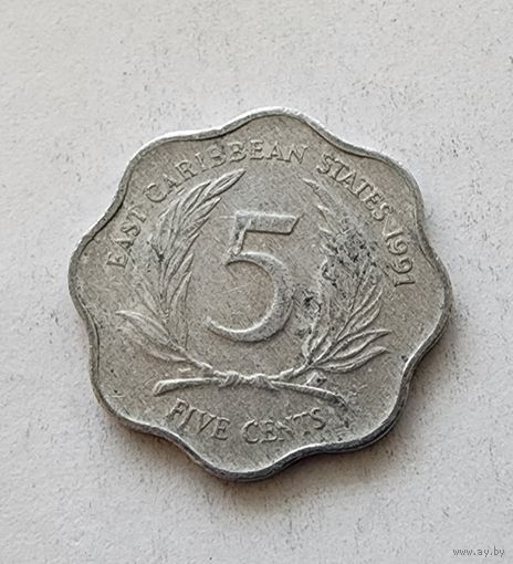 Восточные Карибы 5 центов, 1991