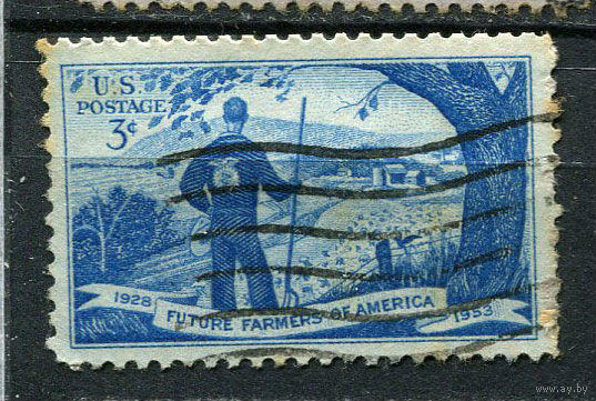 США - 1953 - Фермер - (есть тонкое место) - [Mi. 644] - полная серия - 1 марка. Гашеная.  (Лот 34EF)-T7P8