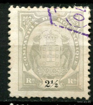 Португальские колонии - Мозамбик (Comp de Mocambique) - 1907 - Слоны с гербом 2 1/2R - [Mi.49] - 1 марка. Гашеная.  (Лот 159BA)