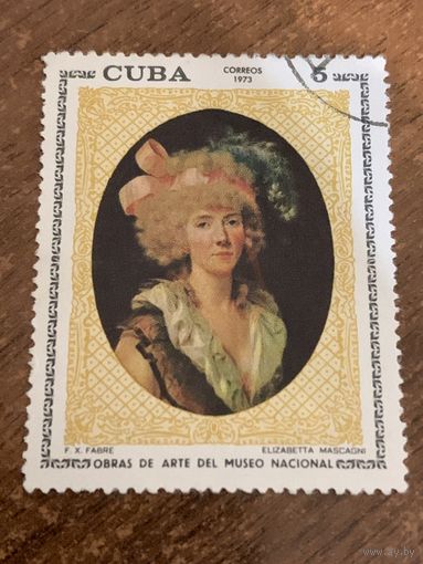 Куба 1973. Картина Элизабетта Кубертен 1863-1937. Марка из серии