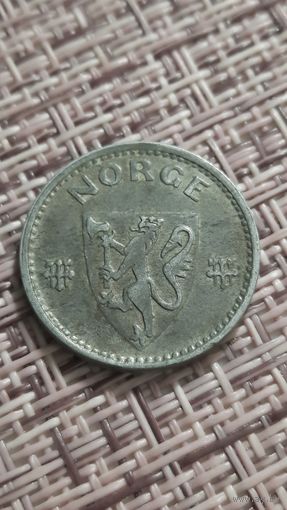 Норвегия 50 эре ( оре ) 1942 г ( цинк , окупация , ОТЛИЧНАЯ!!! )