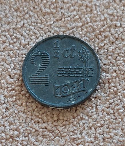 Нидерланды 2-1/2 цента, 1941 РЕДКАЯ