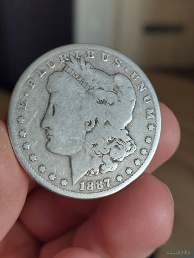 Монета доллар США 1887 год