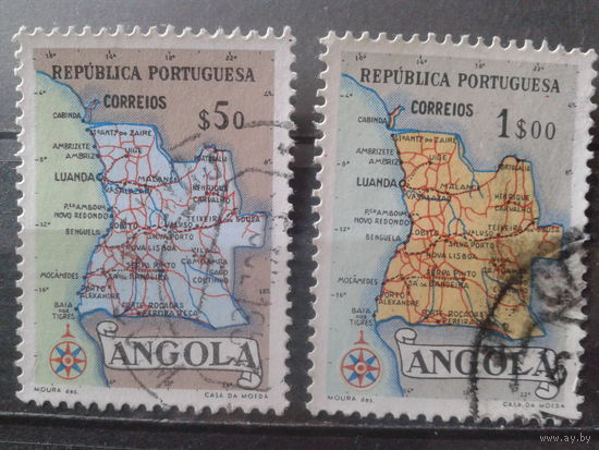 Ангола, колония Португалии 1955 Карта страны