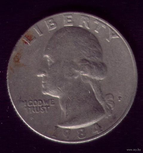 25 центов 1984 год США Р