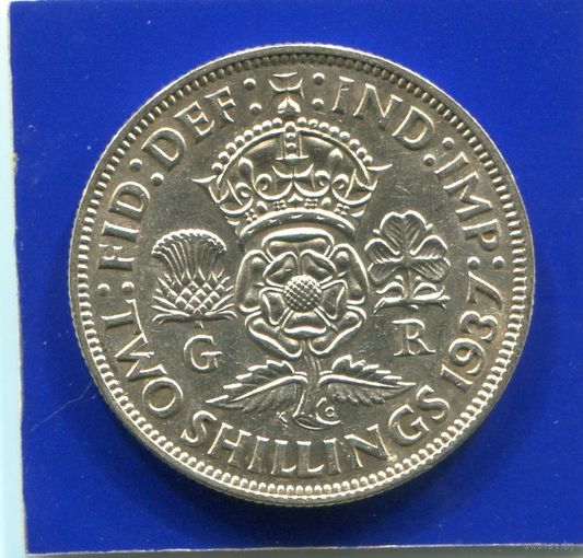 Великобритания 2 шиллинга 1937 , серебро , VF