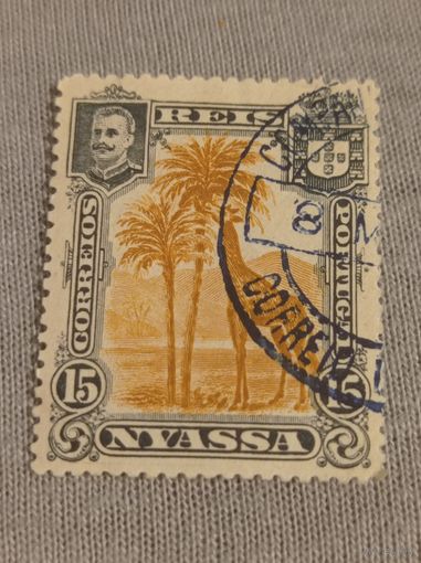 Португальский Мозамбик 1901 года. Ньяса. Жираф. 15 рейсов