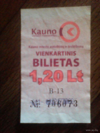 Проездной билет . Литва