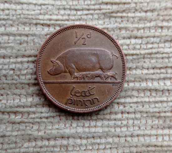 Werty71 Ирландия 1/2 пенни 1966 Свинья с поросятами арфа