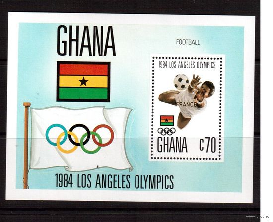 Гана-1984 (Мих.Бл.115) ** ,надп.,  Спорт,футбол, ОИ-1984