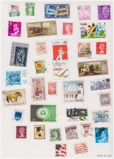 Сборный лот иностранных марок, 35 штук
