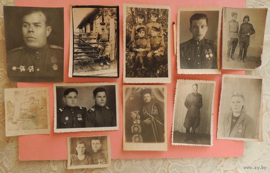Фото "Офицеры и солдаты", 1945-1950 гг., 11 шт.