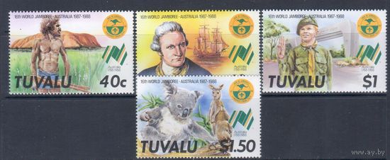 [1481] Тувалу 1988. Фауна.Скаутизм.Капитан Кук.Абориген. СЕРИЯ MNH