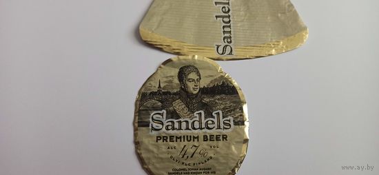 Этикетки от пива Лидское "Sandels" б/у