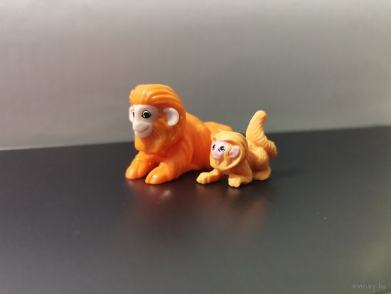Обезьянки Киндер сюрприз игрушка обезьяна Натунс FERRERO животные Kinder Natoons. Золотистый львиный тамарин