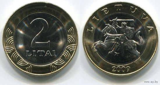 Литва. 2 лита (2009, UNC)