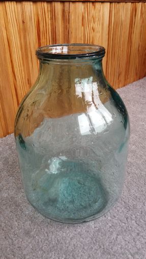 Банка 3-х литровая из СССР зеленое толстое стекло
