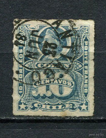 Чили - 1877 - Колумб 10С - [Mi.16] - 1 марка. Гашеная.  (Лот 66Dt)