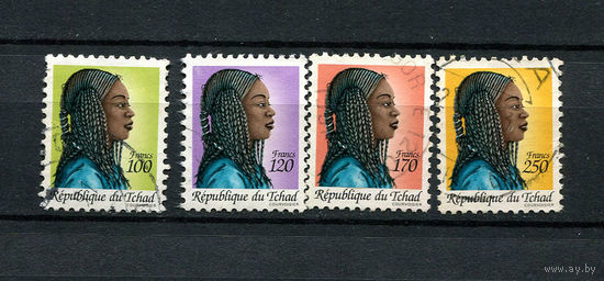 Чад - 1990 - Национальные прически - [Mi. 1192-1195] - полная серия - 4 марки. Гашеные.