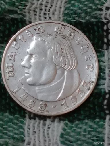 Германия 2 марки Мартин Лютер 1933