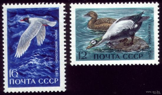 2 марки 1972 год Птицы 4027-4028