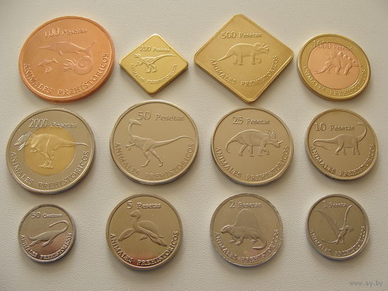 Западная Сахара. Набор из 12 монет = 50 сентимо 1, 2, 5, 10, 25, 50, 100, 200, 500, 1000, 2000 песет 2013 года