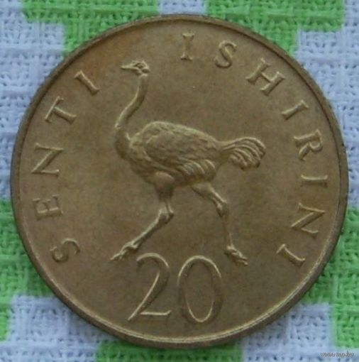 Танзания 20 центов 1982 года. Страус. UNC.