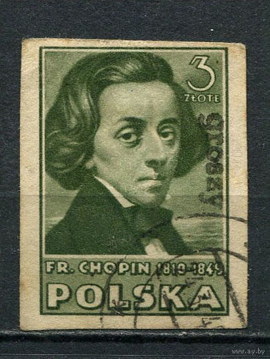 Польша - 1950 - Надпечатка Groszy на 5Zl - [Mi.568B] - 1 марка. Гашеная.  (Лот 13Df)