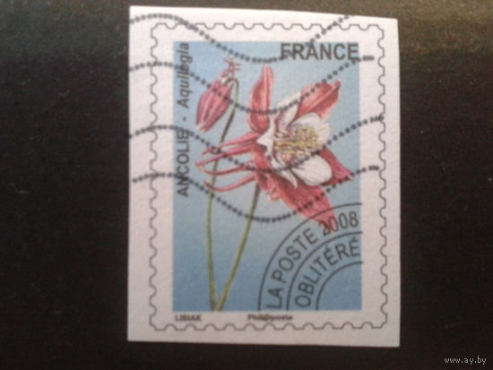 Франция марка с конверта, цветы