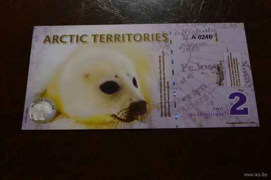 Арктические территории(Арктика) 2 доллара образца 2010 года UNC