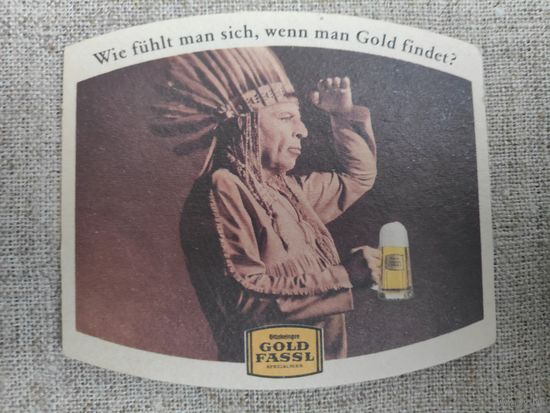 Подставка под пиво Gold Fassl. Середина 80-х гг. XX века Вена, Австрия.