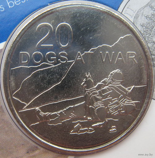 Австралия 20 центов 2016 г. От АНЗАК до Афганистана. Боевые собаки