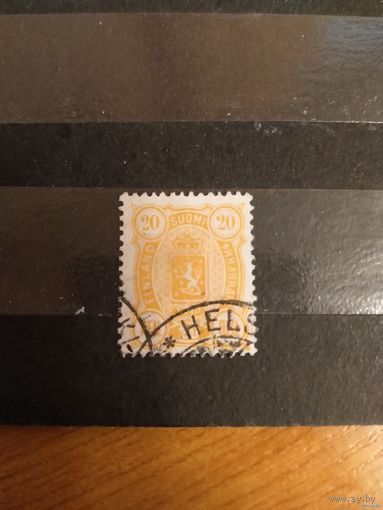 1889 Россия Великое княжество Финляндское мих 30B зуб 14 на 13 герб (3-7)