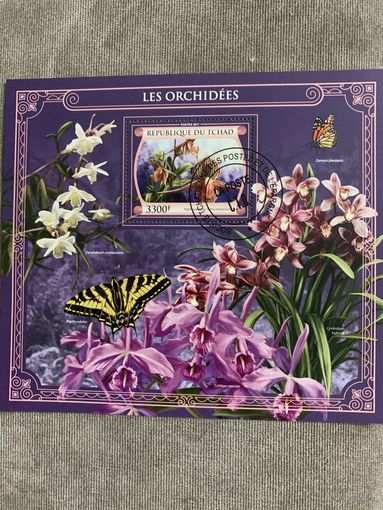 Чад 2017. Цветы. Орхидеи. Блок