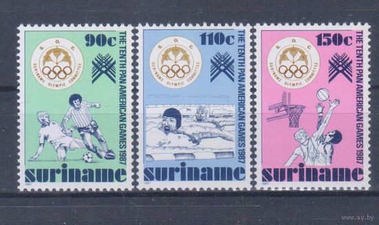 [1097]  Суринам1987. Спорт.Футбол,баскетбол и другое. СЕРИЯ MNH. Кат.6 е.