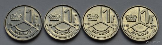 Бельгия 1 франк, 1989 г. Надпись на голландском.