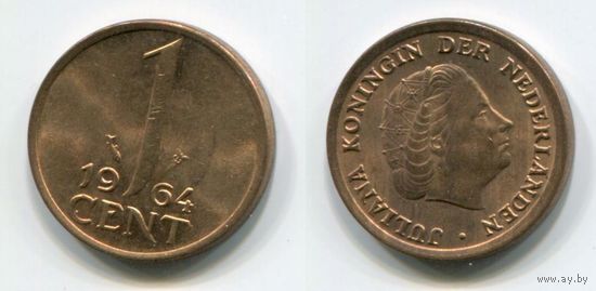 Нидерланды. 1 цент (1964, aUNC)