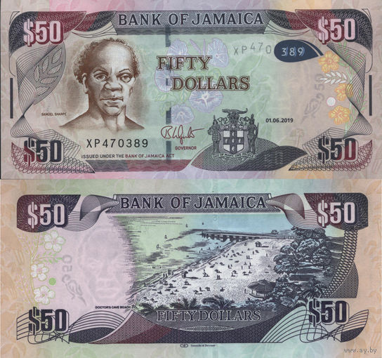 Ямайка 50 Долларов 2019 UNC П2-88