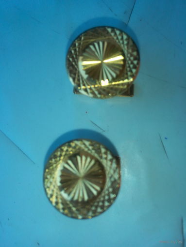 Запонки позолоченные  с клеймом завода AU СССР